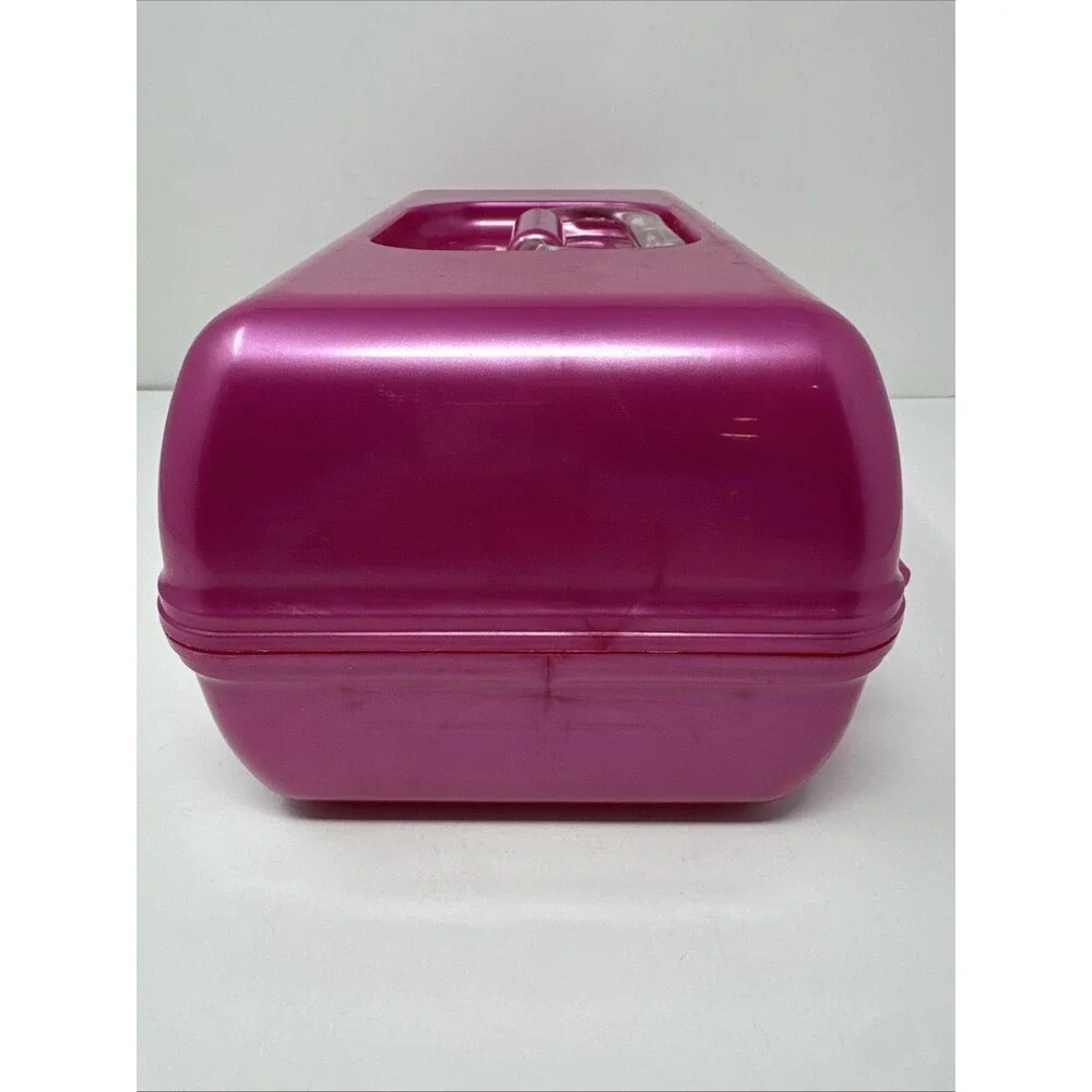 RETRO ~ Caboodles On-The-Go-Girl Classic Cosmetic Makeup Case Pink Shimmer Lips